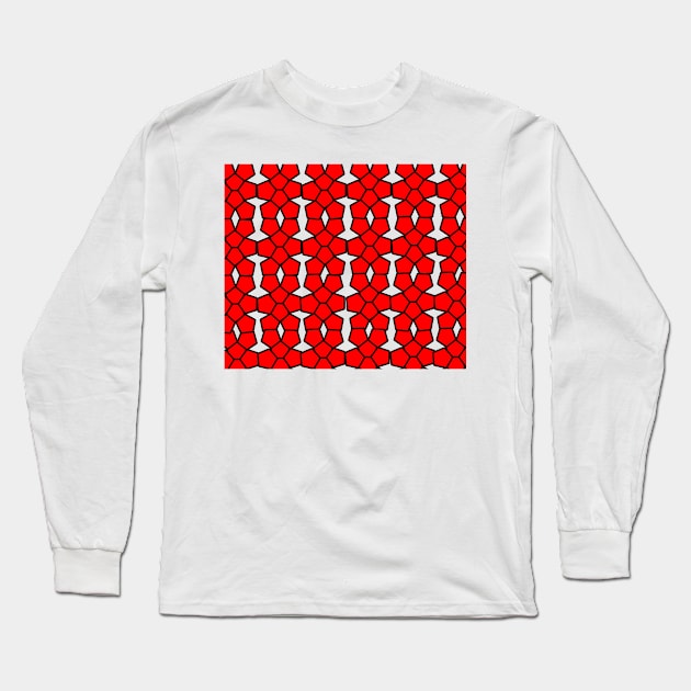 red and black shape pattern Long Sleeve T-Shirt by Samuelproductions19